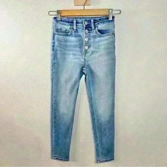 GAP Teen Girls Sky High Rise Ankle Jeans with Exposed Fly Size 8 - Picture 1 of 10